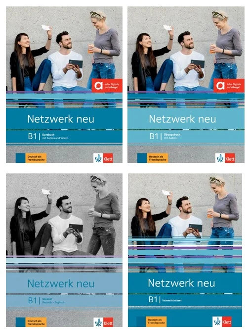 Netzwerk Neu B1 Kursbuch + Ubungsbuch + Glossar + Intensivtrainer Audios Available On Allango ( Set of 4 Books )
